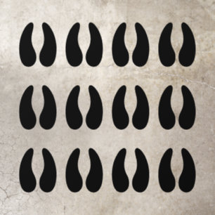 Any color deer hoof prints Christmas Floor Decals