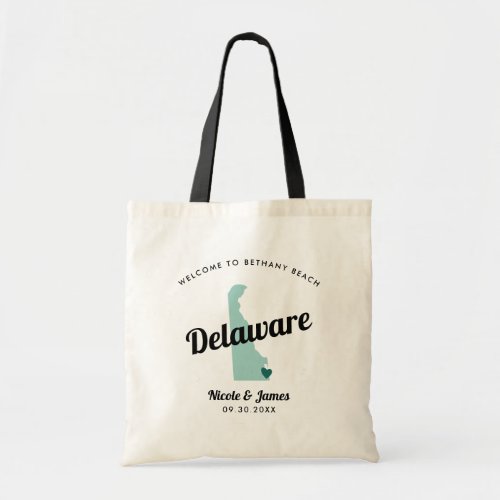 Any Color Delaware Map Wedding Welcome Bag