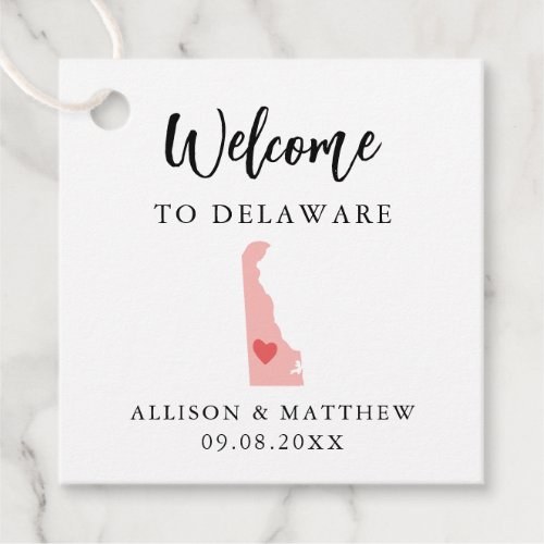 Any Color Delaware Wedding Welcome Bag Favor Tags
