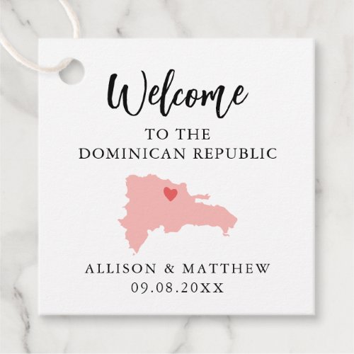 Any Color Dominican Republic Wedding Welcome Bag Favor Tags