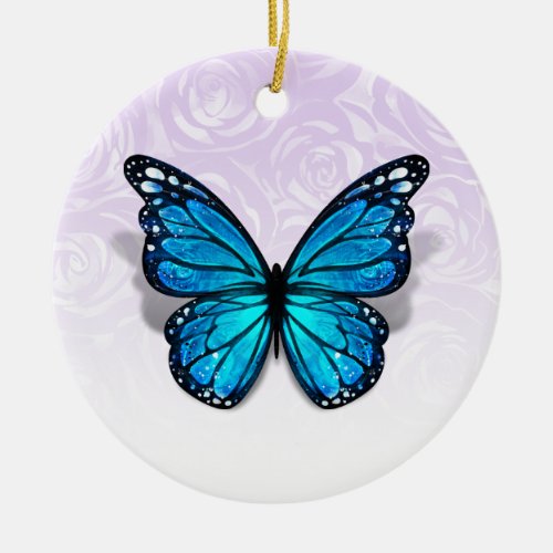 Any Color Elegant Floral Butterfly Ceramic Ornament