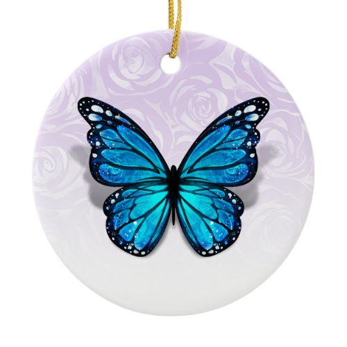 Any Color Elegant Floral Butterfly Ceramic Ornament