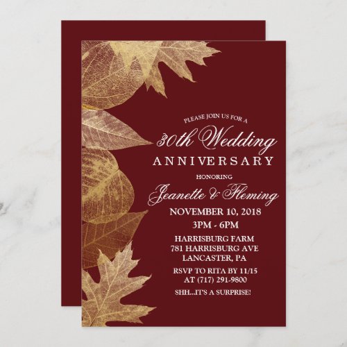 ANY COLOR _ Fall Wedding Anniversary Invitation