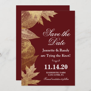 ANY COLOR - Fall Wedding Save the Date Invitation