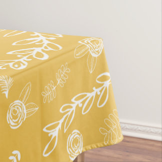 Any Color Floral Garland Swirl Cotton Tablecloth