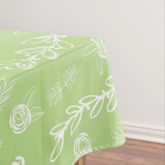 Any Color Floral Garland Swirl Cotton Tablecloth