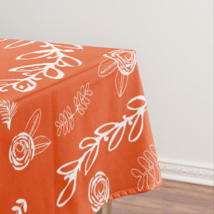Any Color Floral Garland Swirl Cotton Tablecloth