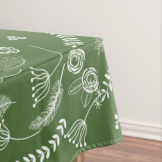 Any Color Floral Garland Swirl Cotton Tablecloth