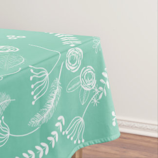 Any Color Floral Garland Swirl Cotton Tablecloth