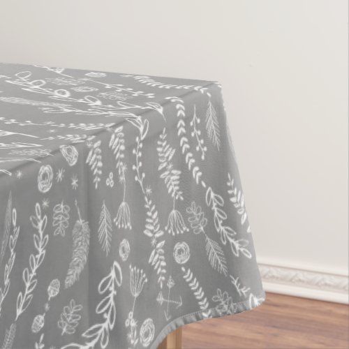 Any Color Floral Garland Swirl Cotton Tablecloth