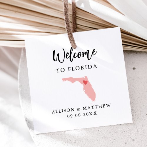 Any Color Florida Wedding Welcome Bag Favor Tags