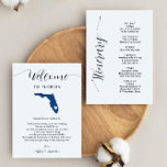 Any Color Florida Wedding Welcome Letter Itinerary<br><div class="desc">This modern and elegant card is the perfect addition to your hotel welcome bags. Enter the main events and a customized note to help your guests navigate the weekend. The size allows you to enter all the information you need. Everything in this card is editable. To change colors or move...</div>