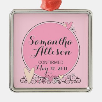 Any Color Flowers & Hearts Special Event Keepsake Metal Ornament by teeloft at Zazzle