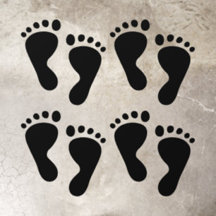 Any color footprints left right foot 8 kids' feet floor decals