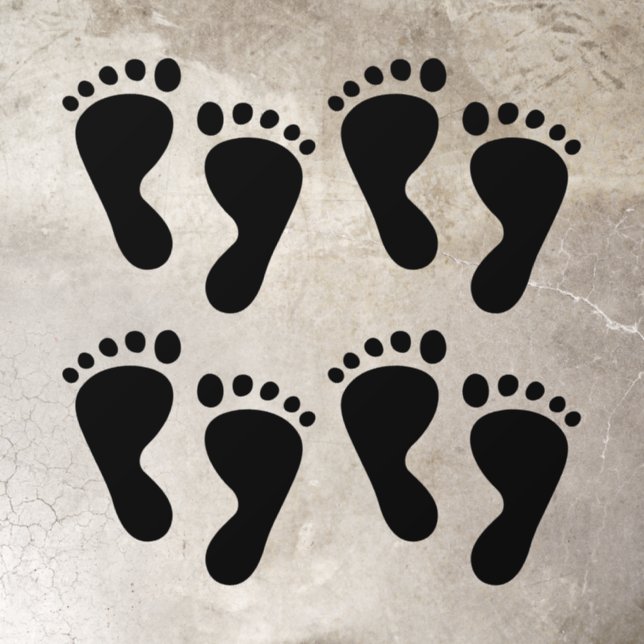 Any color footprints left right foot 8 kids' feet floor decals (Insitu)