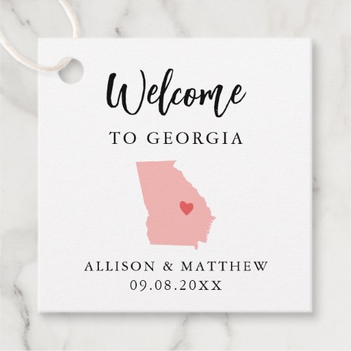 Any Color Georgia Wedding Welcome Bag Favor Tags