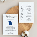 Any Color Georgia Wedding Welcome Letter Itinerary<br><div class="desc">This modern and elegant card is the perfect addition to your hotel welcome bags. Enter the main events and a customized note to help your guests navigate the weekend. The size allows you to enter all the information you need. Everything in this card is editable. To change colors or move...</div>