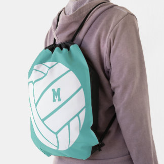 any color girls boys sports monogrammed volleyball drawstring bag