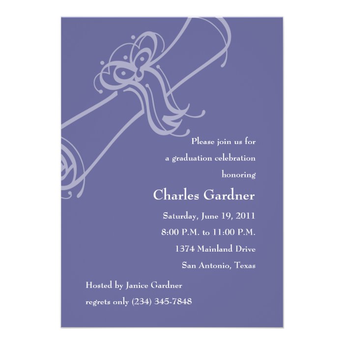 Any Color  Graduation Diploma Custom Announcements