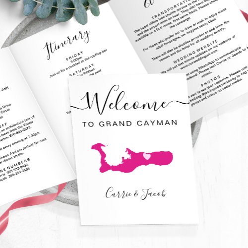 Any Color Grand Cayman Wedding Welcome Itinerary Tri_Fold Program
