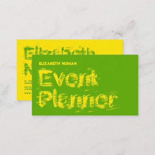 ANY COLOR Grunge Typography Business Card