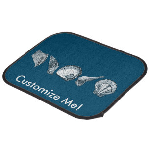 Any Color Hand Drawn Seashells Car Mat