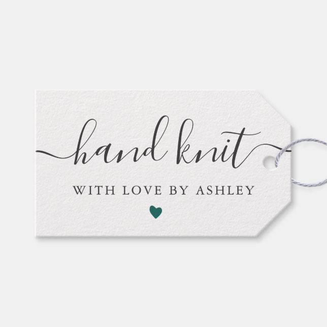 Any Color Hand Knit with Love, Handmade  Gift Tags