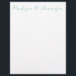 Any Color Handwritten Script Name Letterhead Paper<br><div class="desc">PreppyPrint.com - Add your personalized touch to this letterhead paper. Click "personalize" then "customize" to change the font color and size to adjust for the right look for your name. Transfer this design onto the products of your choice too! Please visit my designer store,  PreppyPrint.com,  for coordinating items.</div>