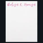 Any Color Handwritten Script Name Letterhead Paper<br><div class="desc">PreppyPrint.com - Add your personalized touch to this letterhead paper. Click "personalize" then "customize" to change the font color and size to adjust for the right look for your name. Transfer this design onto the products of your choice too! Please visit my designer store,  PreppyPrint.com,  for coordinating items.</div>