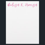 Any Color Handwritten Script Name Letterhead Paper<br><div class="desc">PreppyPrint.com - Add your personalized touch to this letterhead paper. Click "personalize" then "customize" to change the font color and size to adjust for the right look for your name. Transfer this design onto the products of your choice too! Please visit my designer store,  PreppyPrint.com,  for coordinating items.</div>
