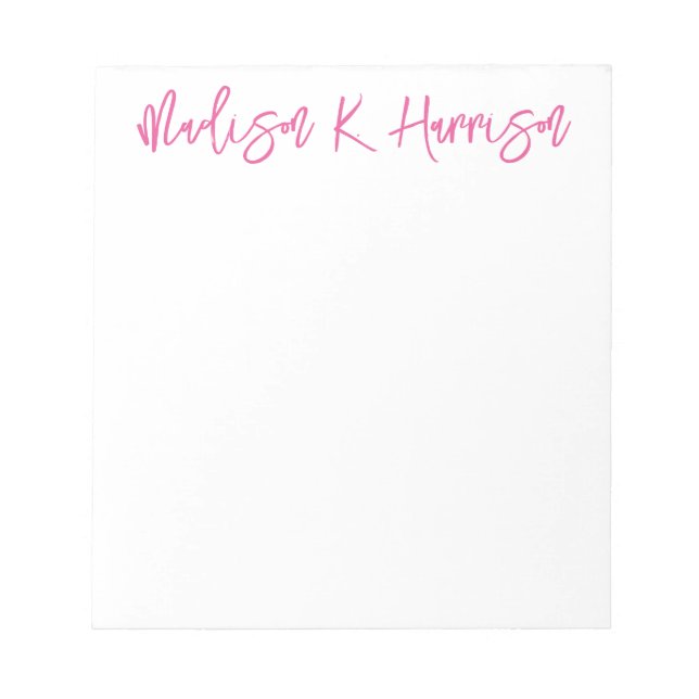 Any Color Handwritten Script Name Notepad (Front)
