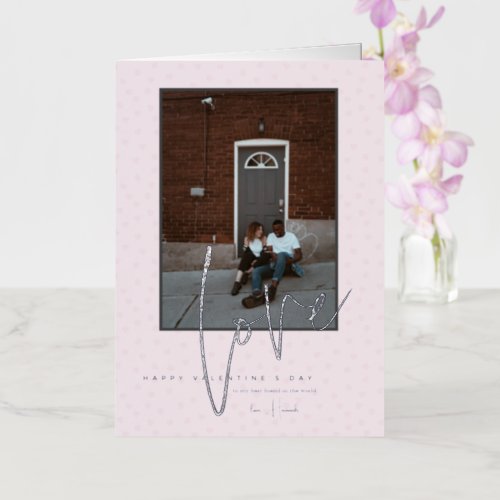 Any Color  Happy Valentines Day Photo Foil Holiday Card