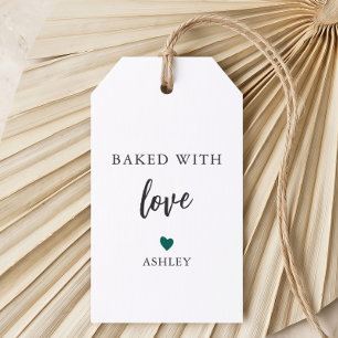 Any Color Heart Baked With Love Tag, Homemade Cook Gift Tags