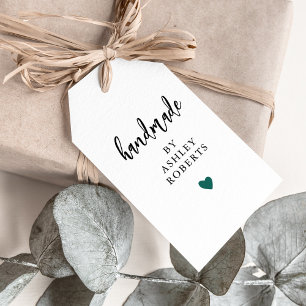 Any Color Heart Handmade Tags, Custom Craft Shop Gift Tags