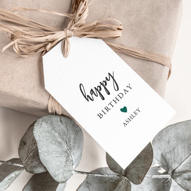 Any Color Heart Happy Birthday Gift Tags, Birthday Tags (Creator Uploaded)