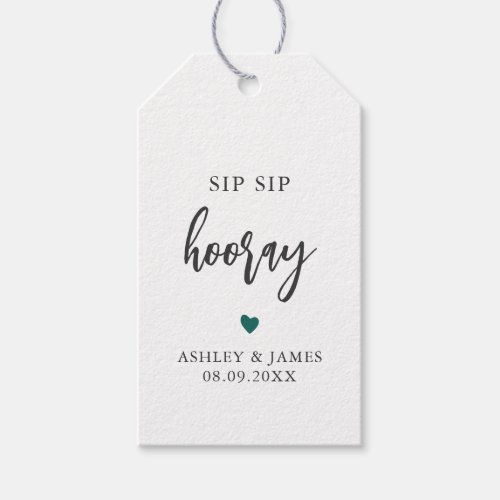 Any Color Heart Sip Sip Hooray Tags Wedding Gift Tags