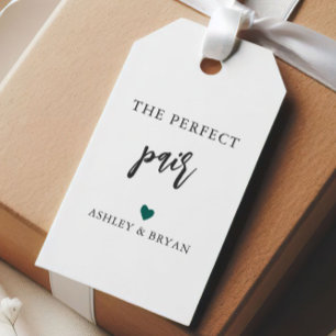 Any Color Heart The Perfect Pair Tag, Chopstick Gift Tags