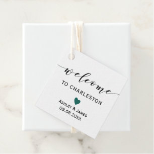 Any Color Heart Wedding Welcome Gift Tags