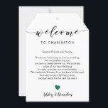Any Color Heart Wedding Welcome Tag Itinerary<br><div class="desc">This modern and elegant card / gift tag is the perfect addition to your hotel welcome bags. Enter the main events and a customized note to help your guests navigate the weekend. The extra large size allows you to enter all the information you need, then just tie to the handles...</div>