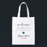 Any Color Heart Wedding Welcome Tote Bag<br><div class="desc">Fill these fun reusable bags with your favorite treats to help make your guests' stay more enjoyable. To change heart color,  click personalize and then "edit using the design tool." Select the heart,  then use the tools to make the changes.</div>