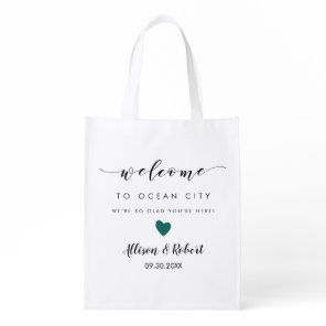 Any Color Heart Wedding Welcome Tote Bag