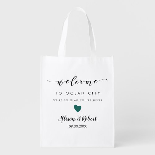 Any Color Heart Wedding Welcome Tote Bag