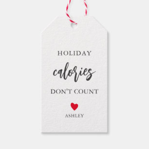 Any Color Holiday Calories Don't Count Food Gift Tags