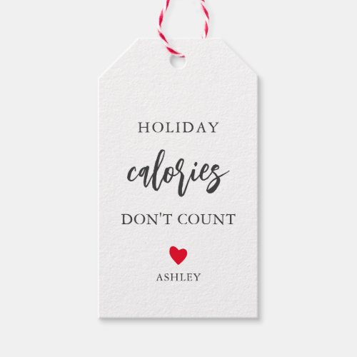Any Color Holiday Calories Dont Count Food Gift Tags