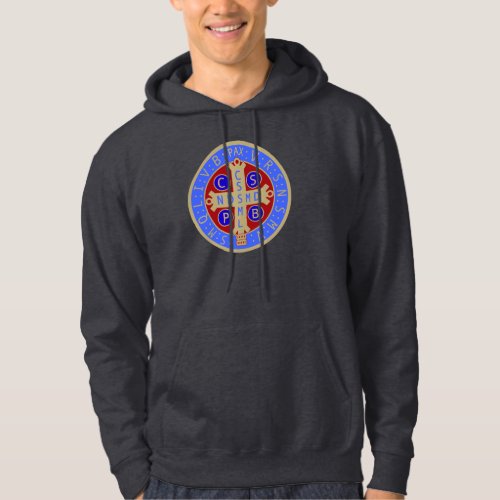 Any Color Hooded Sweatshirt  St Benedict Medal Hoodie