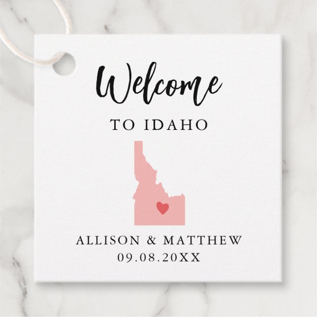 Any Color Idaho Wedding Welcome Bag Favor Tags (Front)