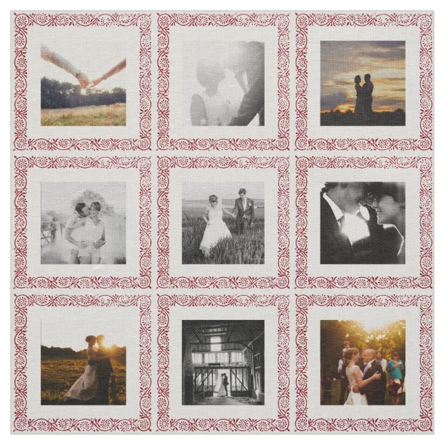 Any Color Indian Vine 9 Photo Personalized Fabric (Swatch)