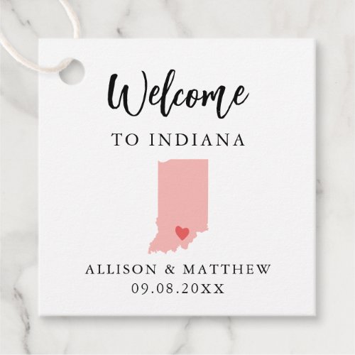 Any Color Indiana Wedding Welcome Bag Favor Tags