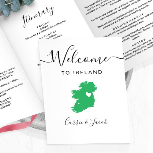 Any Color Ireland Wedding Welcome Itinerary Letter Tri_Fold Program