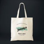 Any Color Jamaica Destination Wedding Welcome Bag, Tote Bag<br><div class="desc">Wedding weekend welcome gift bag for out of town guests to your wedding, featuring image of Jamaica. You may edit the colors for any part of this design, as well as move the heart to the location of your wedding. To change colors, click personalize and then "edit using the design...</div>